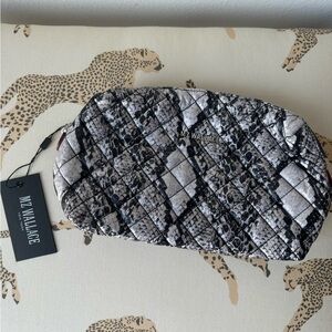 NWT MZ Wallace Mica Cosmetic Bag in Grey Snake